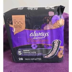 Always Discreet Boutique Incontinence Pads - Size 5 Extra Heavy Long 28 Count